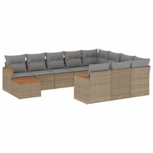 11-Delige Tuinset Met Kussens Poly Rattan Beige