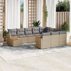 11-Delige Tuinset Met Kussens Poly Rattan Beige