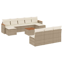 11-Delige Tuinset Met Kussens Poly Rattan Beige
