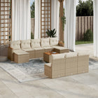 11-Delige Tuinset Met Kussens Poly Rattan Beige