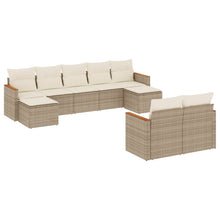 9-Delige Loungeset Met Kussens Poly Rattan Beige