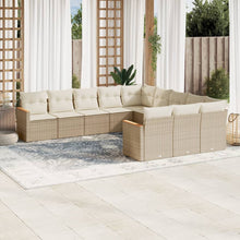 11-Delige Tuinset Met Kussens Poly Rattan Beige