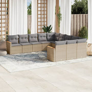Tuinset 11-delig poly rattan beige
