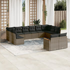 12-piece lounge set with cushions poly rattan grey
