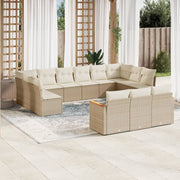 Loungeset 13-delig poly rattan beige