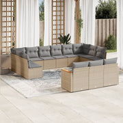 Loungeset 13-delig poly rattan beige