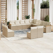Loungeset 13-delig poly rattan beige