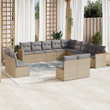 13-Delige Loungeset Met Kussens Poly Rattan Beige