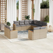 Tuinset 11-delig poly rattan beige