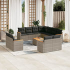 12-piece lounge set with cushions poly rattan grey