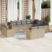 Loungeset 12-delig poly rattan beige