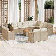 Loungeset 13-delig poly rattan beige
