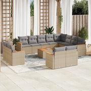 Loungeset 13-delig poly rattan beige