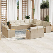 Loungeset 13-delig poly rattan beige