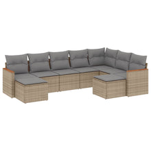 9-Delige Loungeset Met Kussens Poly Rattan Beige