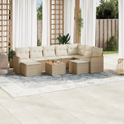 Loungeset 10-delig poly rattan beige