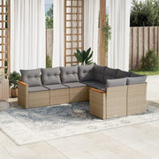 Loungeset 8-delig poly rattan beige