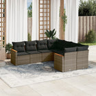 8-Delige Loungeset Met Kussens Poly Rattan Grijs