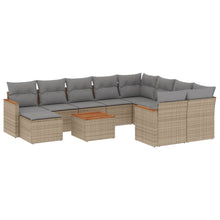 11-Delige Tuinset Met Kussens Poly Rattan Beige