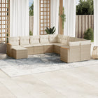 11-Delige Tuinset Met Kussens Poly Rattan Beige