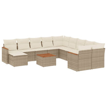 12-Delige Loungeset Met Kussens Poly Rattan Beige