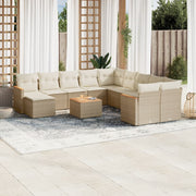 Loungeset 12-delig poly rattan beige