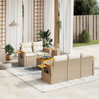 6-Delige Loungeset Met Kussens Poly Rattan Beige