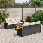 Loungeset 7-delig poly rattan zwart