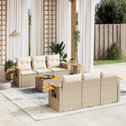 Loungeset 7-delig poly rattan beige