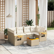 Loungeset 7-delig poly rattan beige