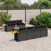 Loungeset 8-delig poly rattan zwart