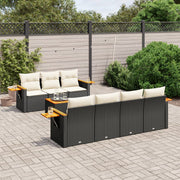 Loungeset 8-delig poly rattan zwart