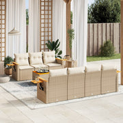 Loungeset 8-delig poly rattan beige