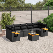 Loungeset 8-delig poly rattan zwart