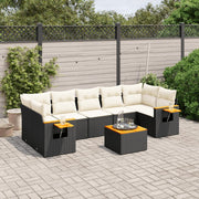 Loungeset 8-delig poly rattan zwart