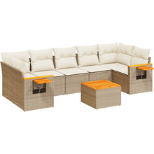 8-Delige Loungeset Met Kussens Poly Rattan Beige