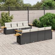 Loungeset 9-delig poly rattan zwart