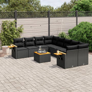 Loungeset 9-delig poly rattan zwart