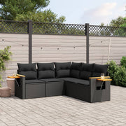Loungeset 5-delig poly rattan zwart