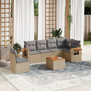 Loungeset 7-delig poly rattan beige