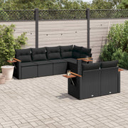 Loungeset 7-delig poly rattan zwart