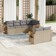 Loungeset 7-delig poly rattan beige