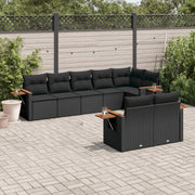 Loungeset 8-delig poly rattan zwart
