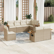Loungeset 8-delig poly rattan beige