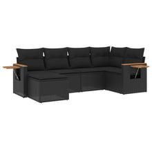6-Delige Loungeset Met Kussens Poly Rattan Zwart