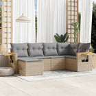 Loungeset 6-delig poly rattan beige