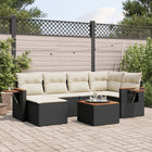 7-Delige Loungeset Met Kussens Poly Rattan Zwart