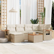 Loungeset 7-delig poly rattan beige