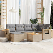 Loungeset 7-delig poly rattan beige