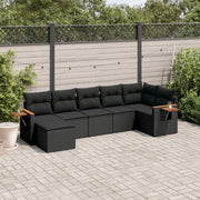Loungeset 7-delig poly rattan zwart